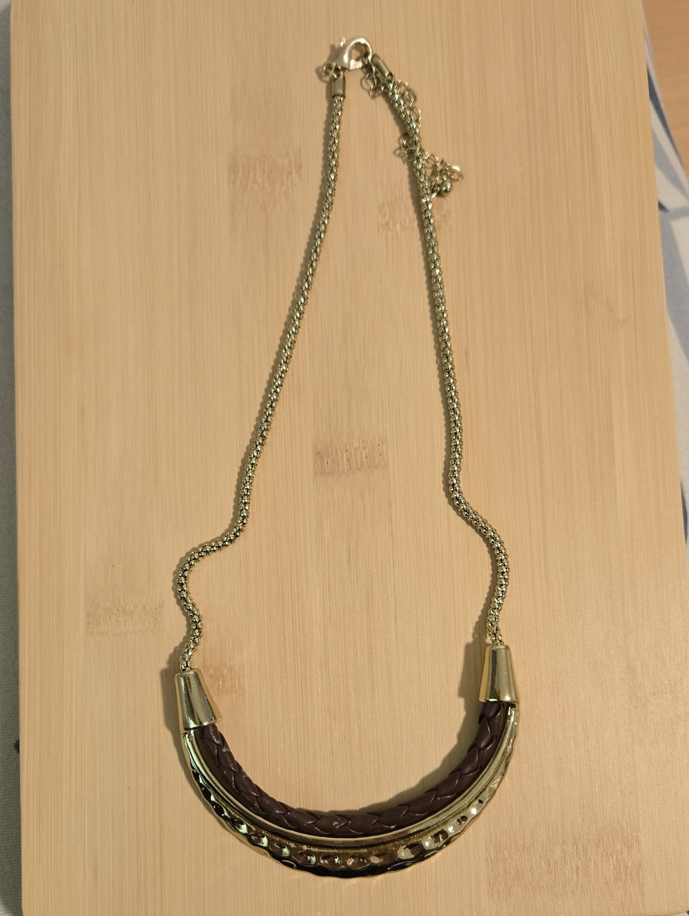 Gold-Tone and Brown Braided Statement Necklace - Women Jewelry